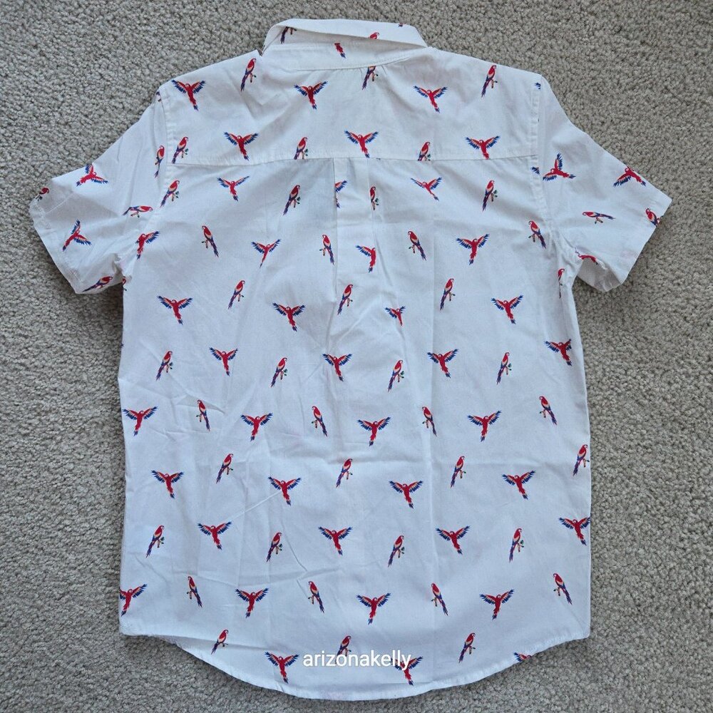 NWT Brooks Brothers Cotton Button Down Shirt Kids OR Petite Woman Parrots Bird - Picture 8 of 9